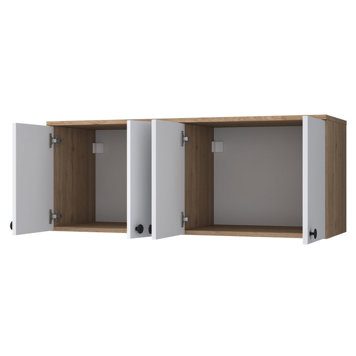 Hanah Home Armario Multiusos BA120 - 2670 Nogal y Blanco